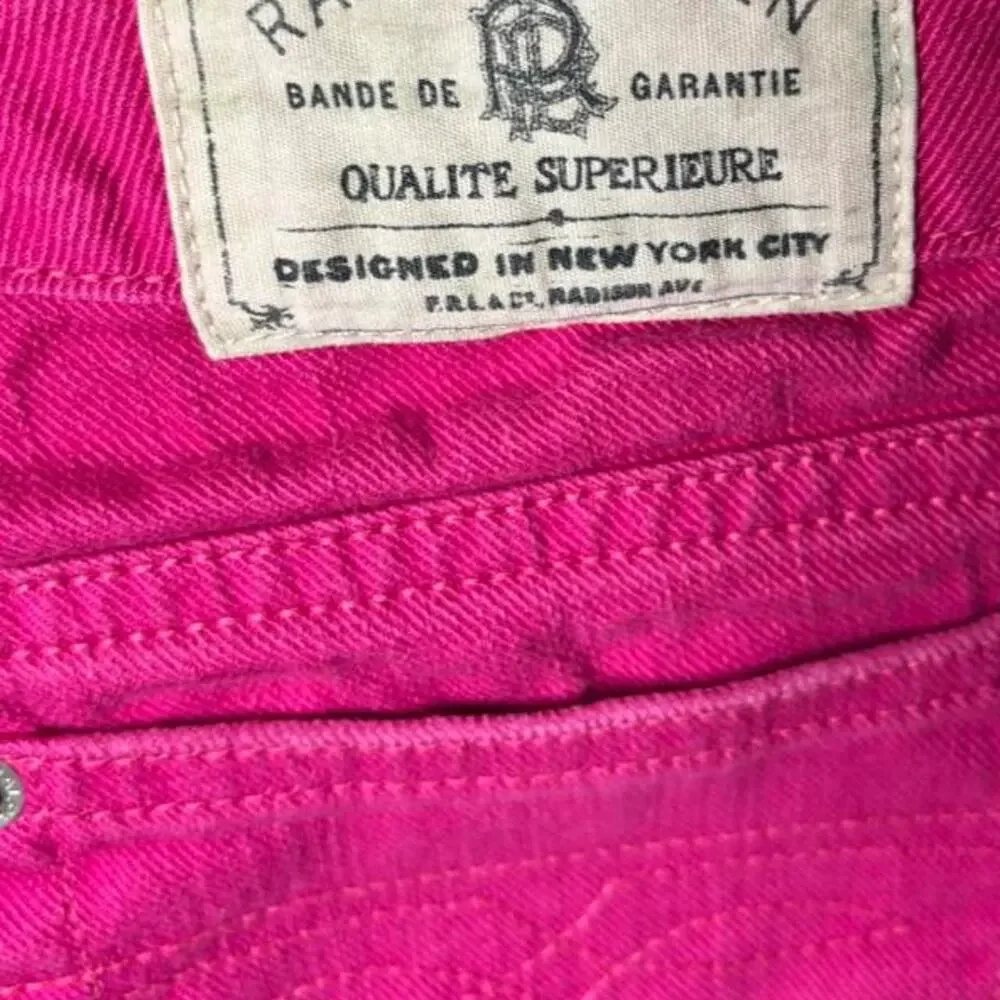 Ralph Lauren Girls Size 16 Bright Hot Pink Denim Pants Stretch Jeans